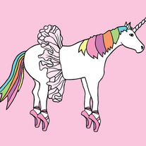 Unicorn ballet dancer, 5x7 print
