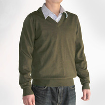 Men's V-neck Wool Blend Sweater