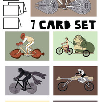 Star Wars on bike Blank (no text) 7 card set
