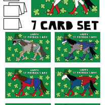 Unicorns St patricks 7 card set