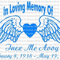 In Memory Heart with Wings Vinyl Decal