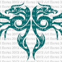 Double Tribal Dragons Vinyl Decal