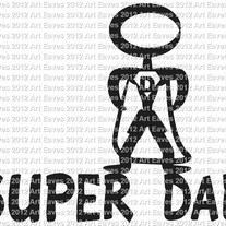 Super Dad Stick Figure Vinyl Decal