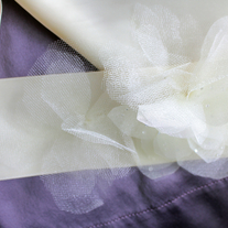 Bridal Sash with Organza and Tulle Flowers  - Thumbnail 3