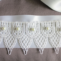 Bridal Sash with Lace and Pearls  - Thumbnail 2