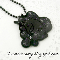 1.5 inch acrylic gothicorn necklace