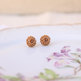 Tiny Taupe Dahlia Earrings - Thumbnail 1