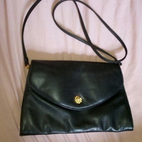 Black Purse with Gold Button
