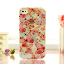 New Bling Crystal Sparkle Pink Butterflies iPhone 4/4S Case