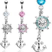 Dangling Anchor Belly rings