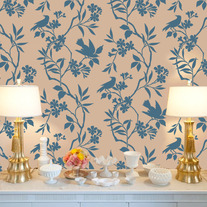Classic look Bird on the tree grate kids nursery room home decor Wall Allover Designer Pattern Stencil better than wallpaper or vinyl decals