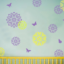 Large Set of Butterfly Garden Designer Pattern great for kids and nursery room Wall DIY Stencil Home Decor 