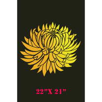 Large Size DIY Bold Blossom Chrysanthemums Flower Designer Pattern Wall Stencil Decor 