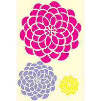 Bold Blossom Kit Small Large XLarge Zinnia Flower Designer Pattern Stencil for Walls Decor