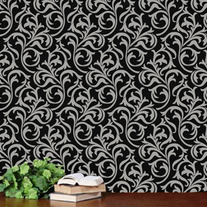Oh So Romantic Heather Geo Scroll Swirls Modern Wall Allover Designer Pattern Stencil 
