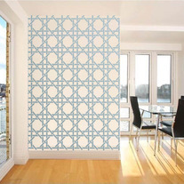 Braids Rattan Waving pattern Braided Clover Moroccan Modern Designer allover Pattern Stencil Walls