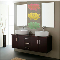 Om, Lotus Flower Small Size Designer Pattern Stencil for Walls Decor