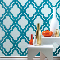 Mac Quatrefoils Abstracted Swirls Wall Stencil Allover Morocco Designer Pattern Decor