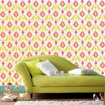  IKAT ptint Allover Designer Pattern Wall Stencil Home Decor