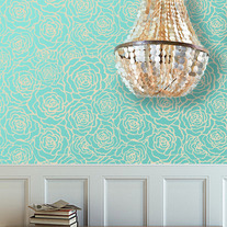 Oh so cute Garden Roses Allover Designer Pattern Wall Stencil Home Decor