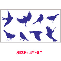 Set of 8 Birds DIY Sparrow Wall Sky celling Designer Pattern Stencil Home Decor