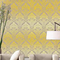 Art Nouveau Water Lily Damask Designer Pattern Wall Stencil Walls Decor