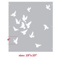 Kissing Sky Bird Wall Stencil Home Decor
