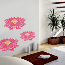 Lotus Kit, Size Small and Large Pattern Wall Stencil Home Decor