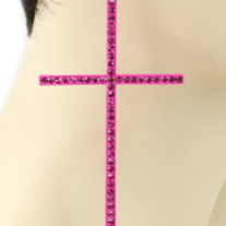 Fuschia Cross Earrings