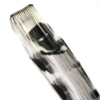 ♥ SCENE,EMO WHITE & BLACK SKULL PRINT CLIP-IN HAIR EXTENSIONS ♥