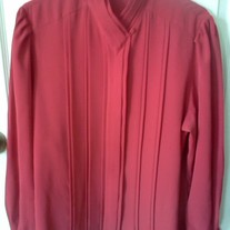Christie & Jill Red Pleated Blouse Sz 14