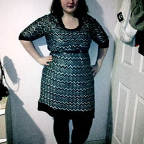 Dressbarn Grey and Black Squiggle Dress 18W