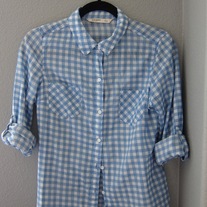 Blue Gingham Camp Shirt