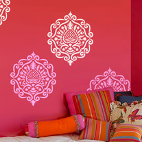 Moroccan Damask Modern Designer Allover Pattern Wall Stencil Home Decor