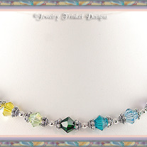 Sterling Silver Multi SWAROVSKI Crystal NECKLACE Color Wheel