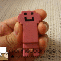 Rare Pink Pixel Buddy Squishy