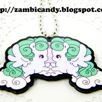 Twin pegasus 2 inch acrylic necklace