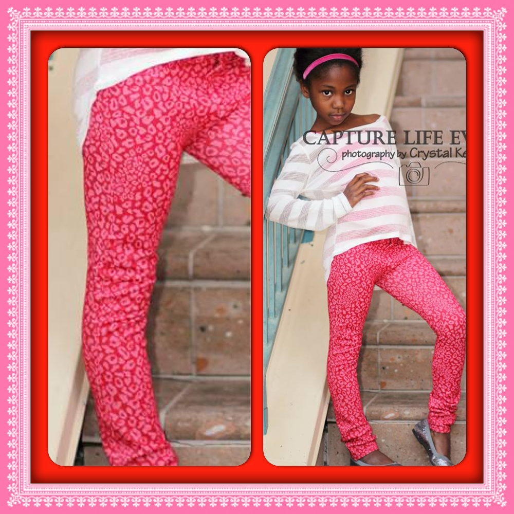 Red Animal Print Leggings for Girls on Storenvy