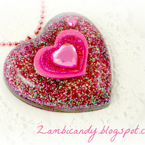 Giant sparkly resin heart necklace