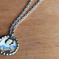 Snow White Bottlecap Necklace