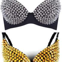 Spiked Silver & Gold Bras Bralette