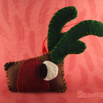 Felt Reindeer Ornament, Felt Christmas Ornament- Yule the Reindeer