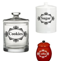 Damask Design Vinyl Canister Labels