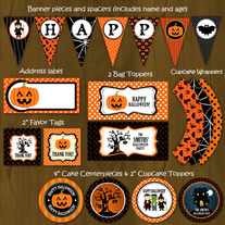Halloween Party Printable Package (for Halloween Parties or Birthdays)