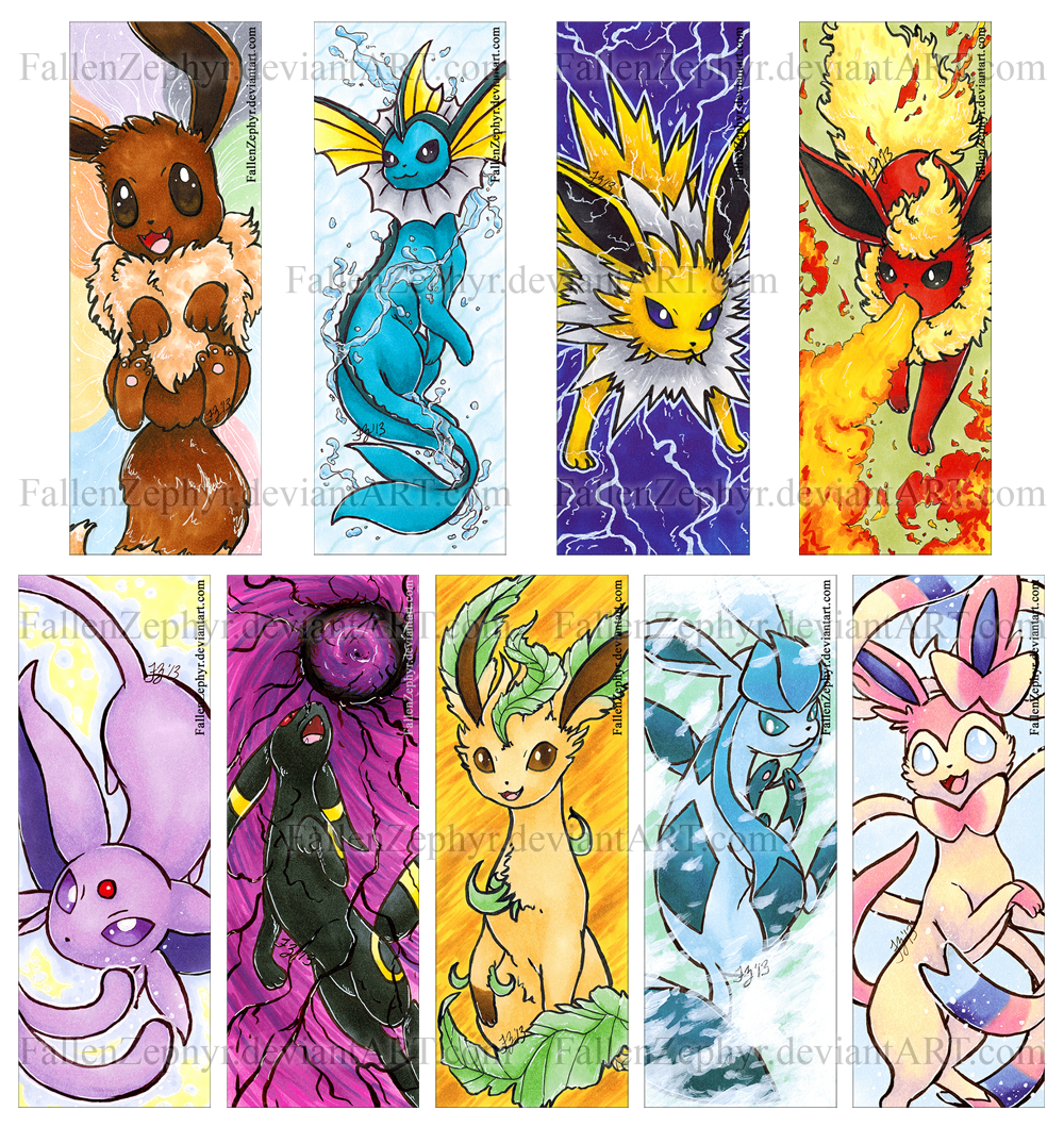 Eeveelution Bookmarks [Originals] on Storenvy