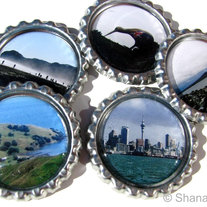 Traveling around New Zealand - Bottle Cap Photo Magnet Set