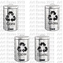 Recycle Vinyl Decals Set of 4