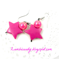Hot pink star earrings