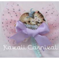Ribbon Kitty bow 2 way clip