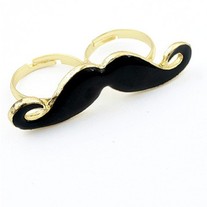 Black Metal Moustache Ring